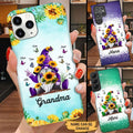Sunflower Gnome Butterflies Grandma With Grankids Personalized Grandma Phone Case SCMAY2204