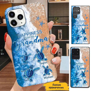 Turtle Happiness is Being Grandma Mommy Auntie Personalized Phone Case SC5272