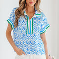 Jade Sleeve Summer Blouse Top