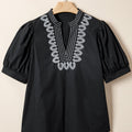Raelynn Contrast Embroidered Detail Blouse