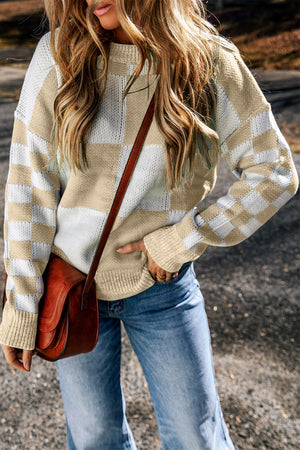 Vivifira Print Drop Shoulder Sweater