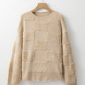 Emily Checkered Sherpa Loose Sweater