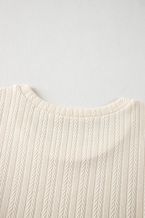 Violet Puff Sleeve Textured Blouse