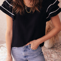 Amani Short Sleeve Textured Blouse