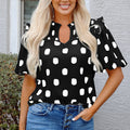 Nola Notched Balloon Sleeve Blouse