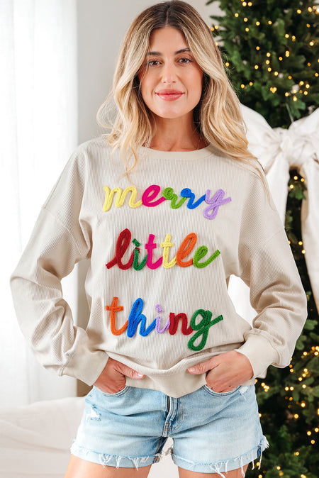 Sylevi Graphic Ribbed Loose Sweatshirt