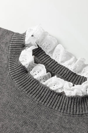 Katelyn Patchwork Cuffs Loose Sweater