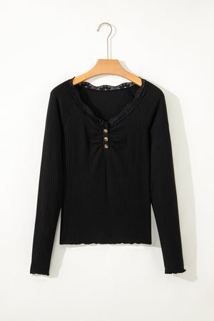 Waverly Sleeve Ribbed top Long Sleeve Top
