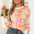 Tru Pattern Puff Sleeve Sweater