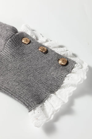 Katelyn Patchwork Cuffs Loose Sweater