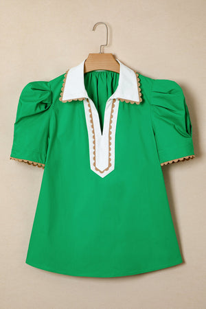 Eileen Collar Short Sleeve Blouse