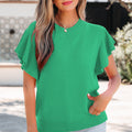 Alexis Ruffle Short Sleeve Sweater