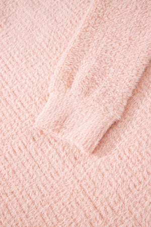 Ivy Fuzzy Ribbed Texture Long Sleeve Top