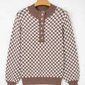 Mckinley Trim Checkerboard Knit Sweater