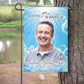 Blue Skies Personalized Memorial Garden Flag