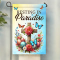 Butterfly Florals Garden or Cemetery Flag