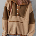 Adaline Patchwork Half Sherpa Sweatshirt