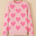 Cali Heart Jacquard Knit Sweater