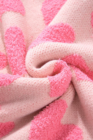 Cali Heart Jacquard Knit Sweater