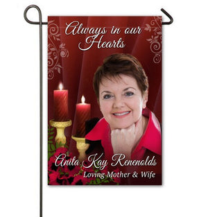 Candlelight Personalized Memorial Garden Flag