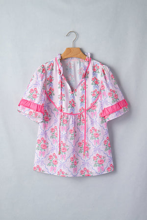 Keyla Ruffled Short Sleeve Blouse