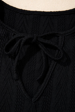 Poppy Textured Knit Drawstring Blouse