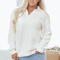 Raina Textured Collared Pullover