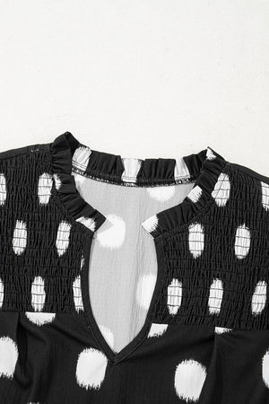 Nola Notched Balloon Sleeve Blouse