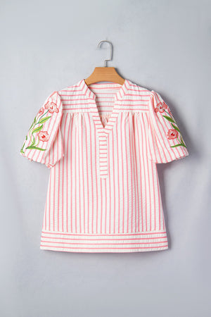 Imani Embroidered Puff Sleeve Blouse