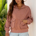 Mabel Half Zipper Baggy Sweatshirt