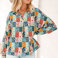 Zyla Up Sleeve Shift Blouse