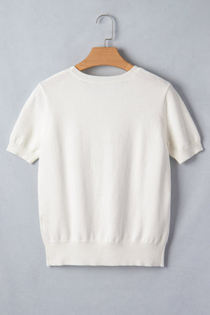 Regina Printed Short Sleeve Sweater