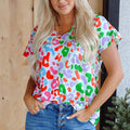 Ruthie Print Short Sleeve Blouse