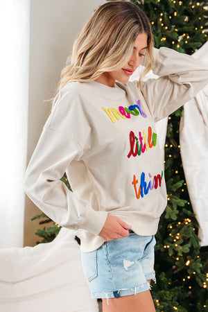 Sylevi Graphic Ribbed Loose Sweatshirt
