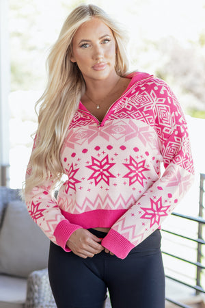 Mila Quarter Zip Collard Sweater