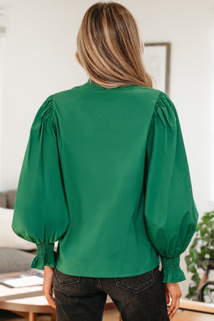 Everly Flounce Sleeve Trim Blouse