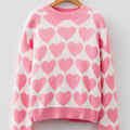Skylar Heart Print Knit Sweater