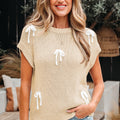 Giselle applique Cap Sleeve Sweater