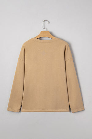 Macy Drawstring Hemline Oversize Long Sleeve Top