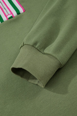 Felitina Patchwork Zip Collar Pullover