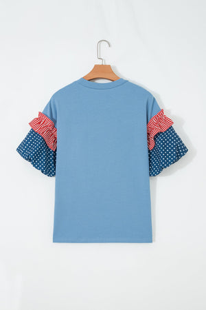 Henley Short Puff Sleeve Top