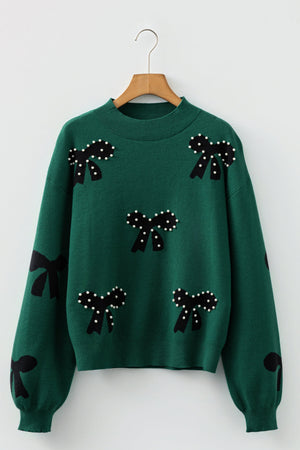 Eleanor Bow Pattern Loose Sweater