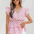 Elowyn Drawstring Tiered Babydoll Blouse