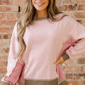 Lina Waffle Patchwork Oversize Sweatshirt