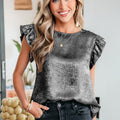 Amelia Ruffle Trim Sleeveless Top