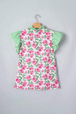 Adelaide Striped Ruffle Trim Blouse