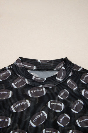 Maci Rugby Mesh Sheer Long Sleeve Top