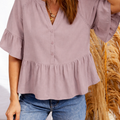 Ainsley Slit Ruffled Loose Blouse