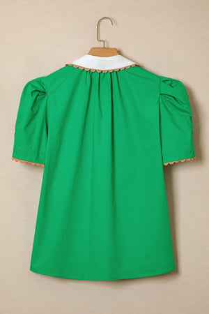 Eileen Collar Short Sleeve Blouse