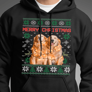 Upload Photo Christmas Ugly Dog Cat Sweatshirt Hoodie